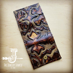 *Arizona Tri-Fold Embossed Leather Wallet-Brown Laredo 303o
