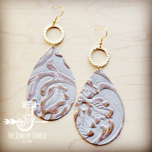 Leather Teardrop Earrings
