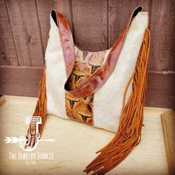 *Montana Leather Hobo Handbag Hair-on-Hide w/ Steer Accent 510d