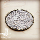 Rope Edge Gilded Cowboy Leather Belt Buckle