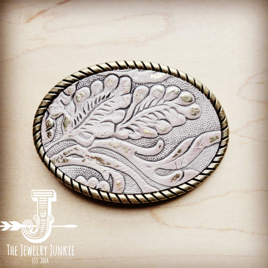 Rope Edge Gilded Cowboy Leather Belt Buckle