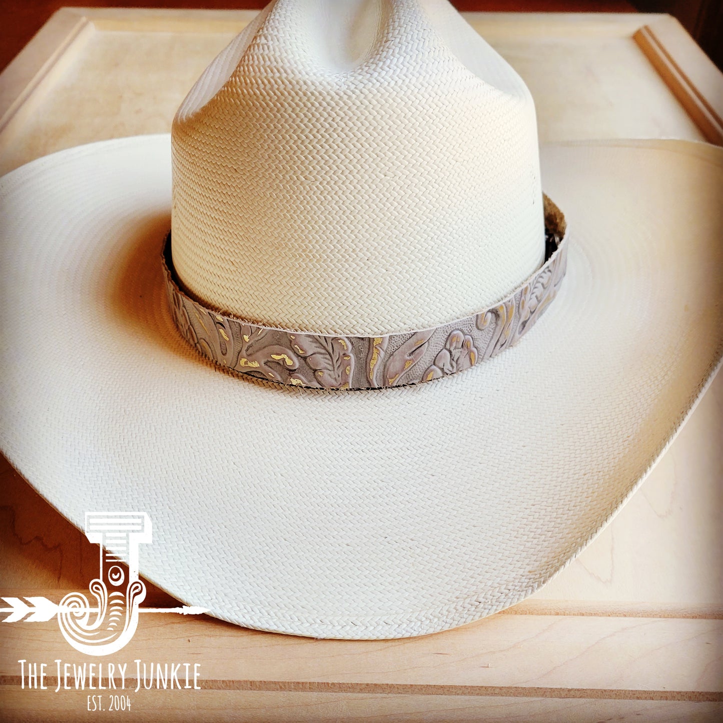 Gilded Cowboy Turquoise Embossed Leather Hat Band