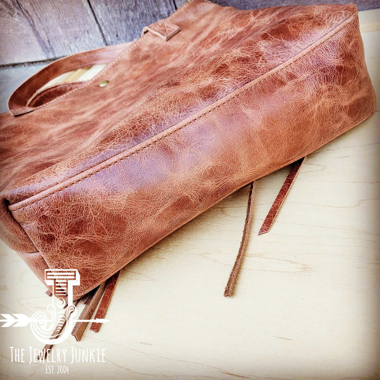Tejas Leather Bucket Hide Handbag with Gilded Cowboy Accent 506s