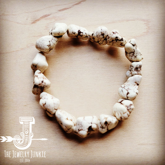 White Turquoise Nugget Bracelet 806i