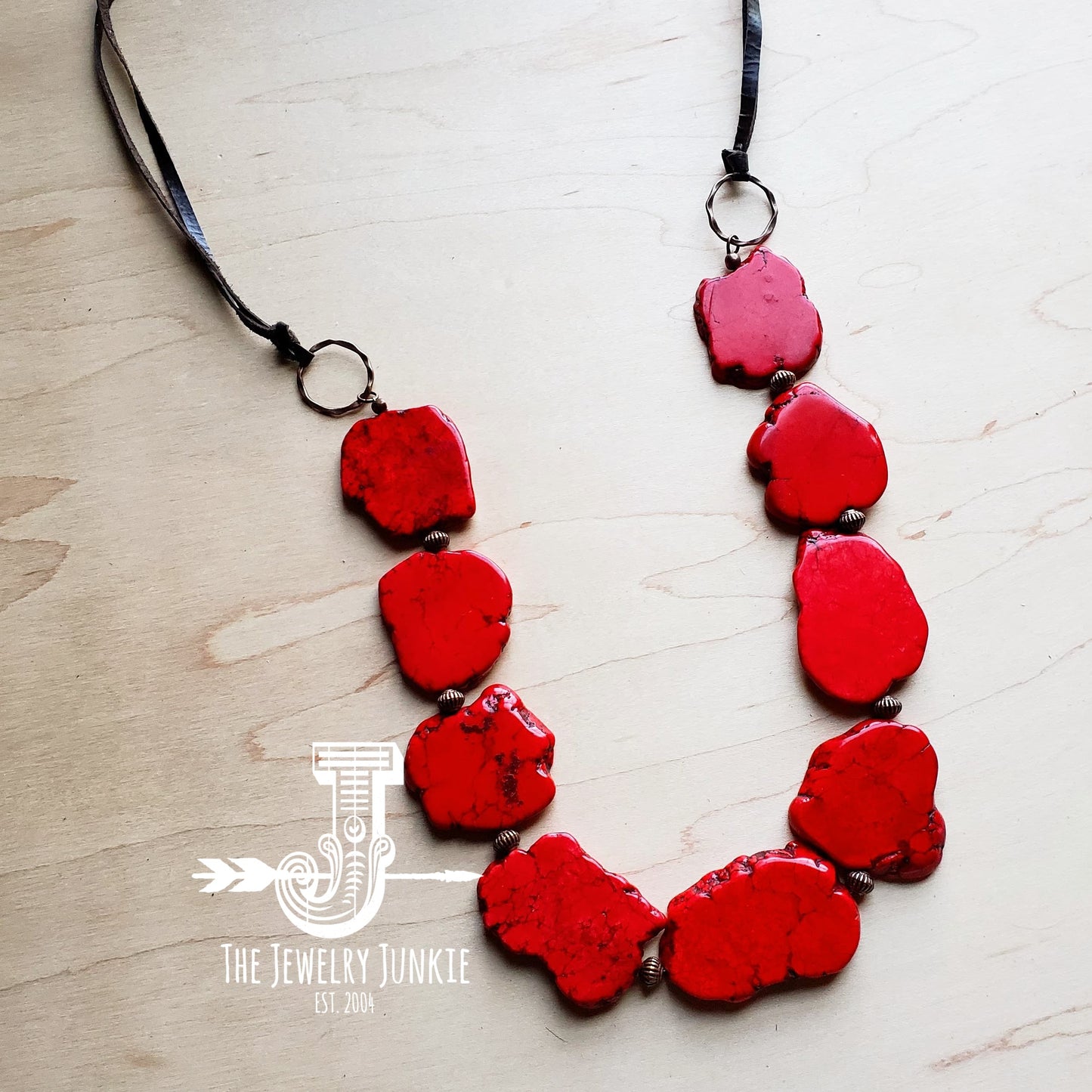 *Red Turquoise Slab Necklace 249x