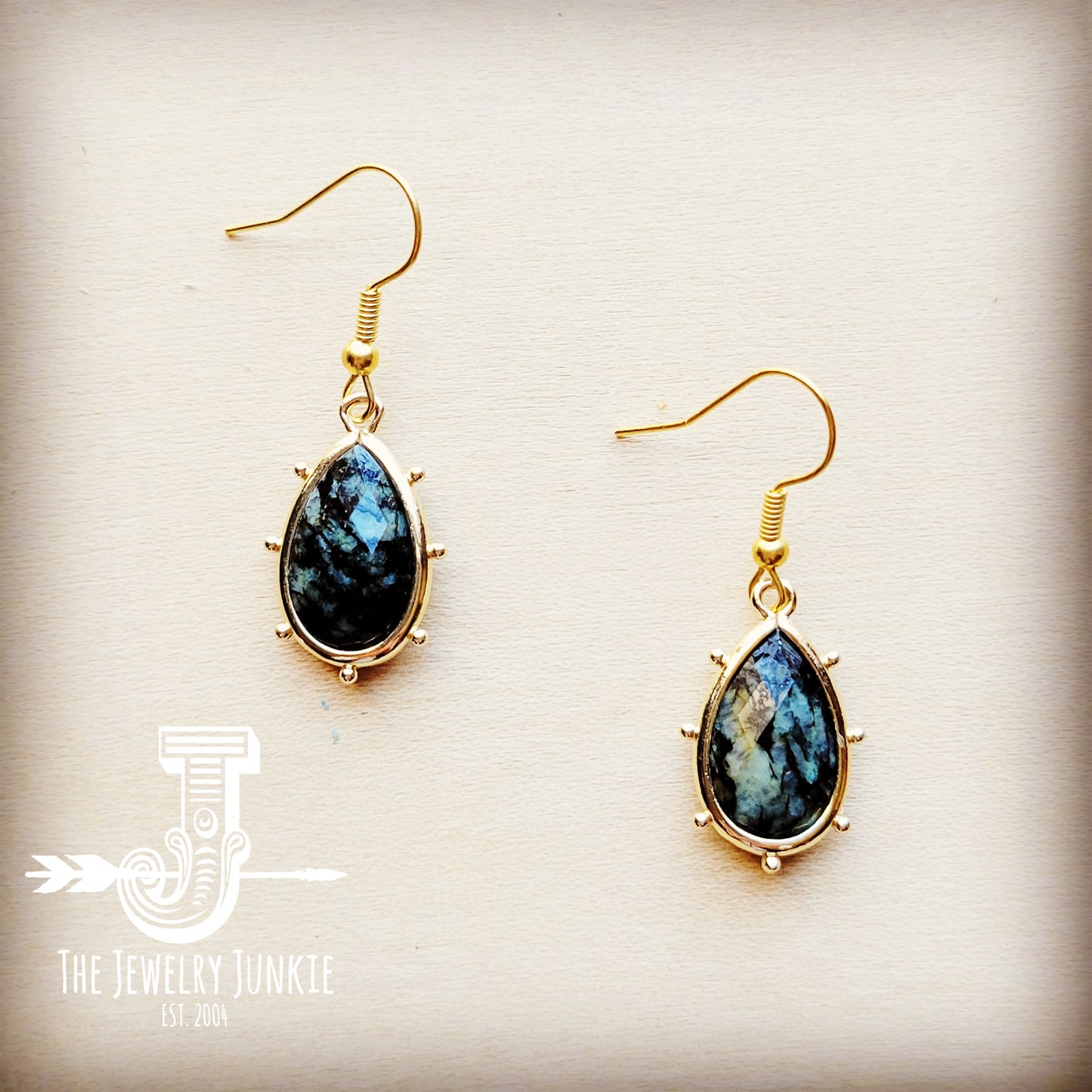 *Genuine African Turquoise Teardrop Earrings 211t
