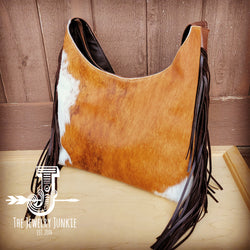 Montanta Leather Hobo Handbag Tan Brindle Hair-on-Hide 510b