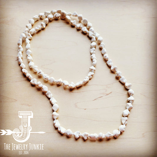 Boho Beaded Necklace w/ White Turquoise