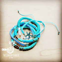 *Multiple Beaded & Woven Stretch Bracelet Set-Beachy 806z