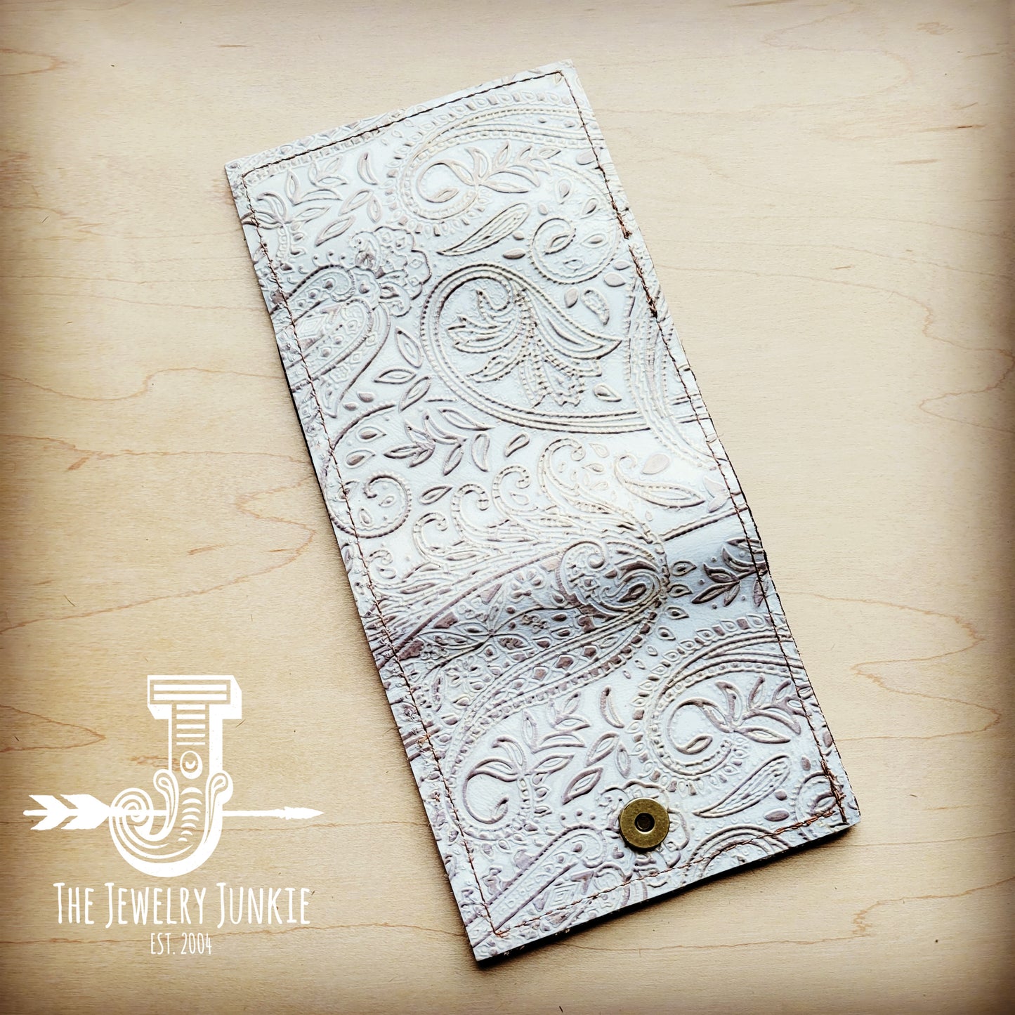 Arizona Tri-Fold Embossed Leather Wallet-Oyster Paisley 303j
