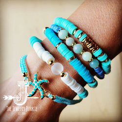*Multiple Beaded & Woven Stretch Bracelet Set-Beachy 806z