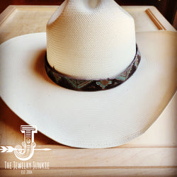 Turquoise Navajo Embossed Leather Hat Band Only 950b