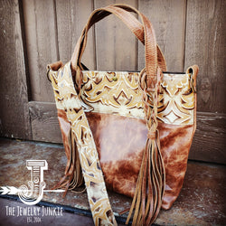*Tejas Leather Bucket Handbag w/ Sienna Laredo Accent and Braids 506j