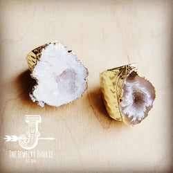 **Genuine Druzy Ring in Golden Setting 012y