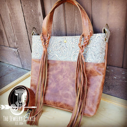Tejas Leather Bucket Hide Handbag with Gilded Cowboy Accent 506s