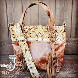 *Tejas Leather Bucket Handbag w/ Sienna Laredo Accent and Braids 506j