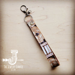**Embossed Leather Key Chain Strap Sienna Navajo 702q