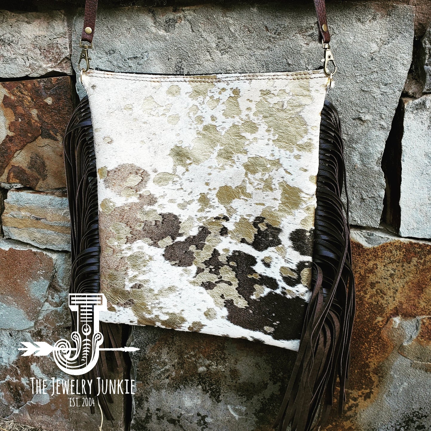 A crossbody metallic leather bag from Jewelry Junkie