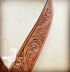Embossed Leather Crossbody Strap in Cognac 400w