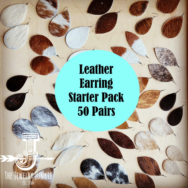 Leather Earring Starter Pack-Hair-On-Hide-50 Pairs 208n