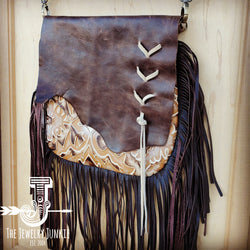 *Leather Sienna Laredo Handbag w/ Flap and Braid Accent 506L