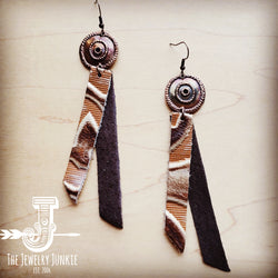 *Leather Rectangle Earrings in Brown and Sienna Laredo 206L
