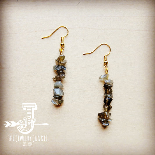 **Labradorite Chip Dangle Earrings 211y