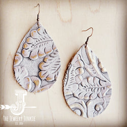 Leather Teardrop Earrings-Gilded Cowboy