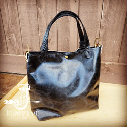 Tejas Leather Bucket Hide Handbag with Leopard Accent 510h