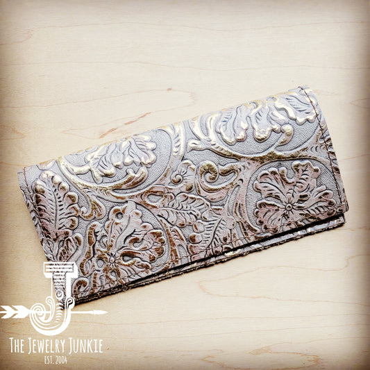 Embossed Leather Wallet in Gilded Cowboy 302k