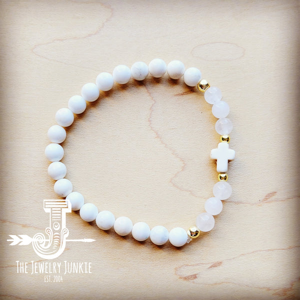 Bracelet Bar-Natural Jade and Hematite Beaded Stretch Bracelet