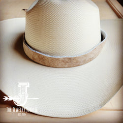 Tan Hair-on-Hide Leather Hat Band Only 951e