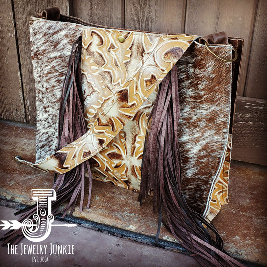 *Large Box Bag Hair on Hide with Sienna Laredo Insert and Fringe 506k
