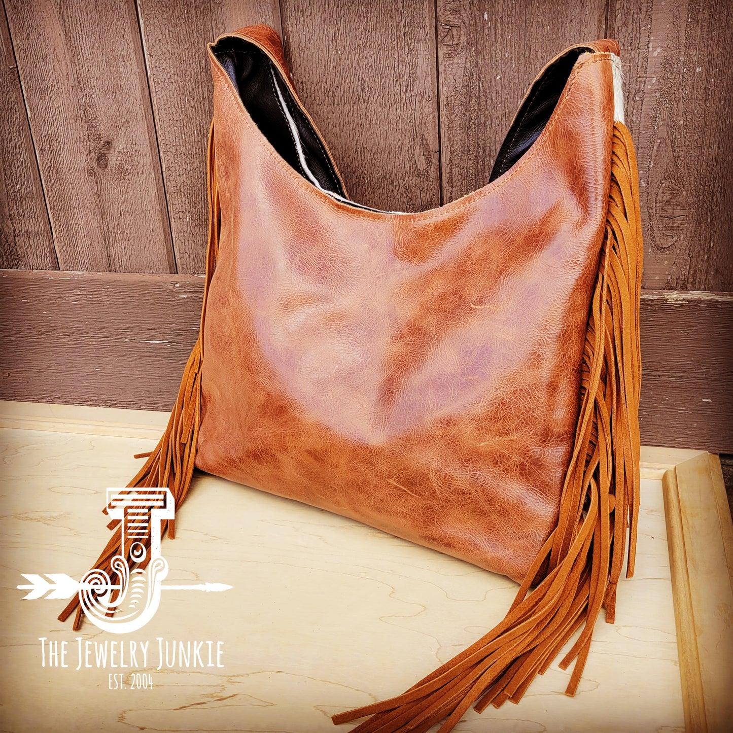 *Montana Leather Hobo Handbag Hair-on-Hide w/ Steer Accent 510d