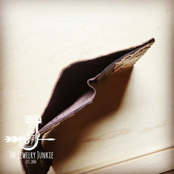 *Arizona Tri-Fold Embossed Leather Wallet-Tan Steer Head 303k