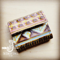 Arizona **Tri-Fold Embossed Leather Wallet-Yellow Navajo 303L