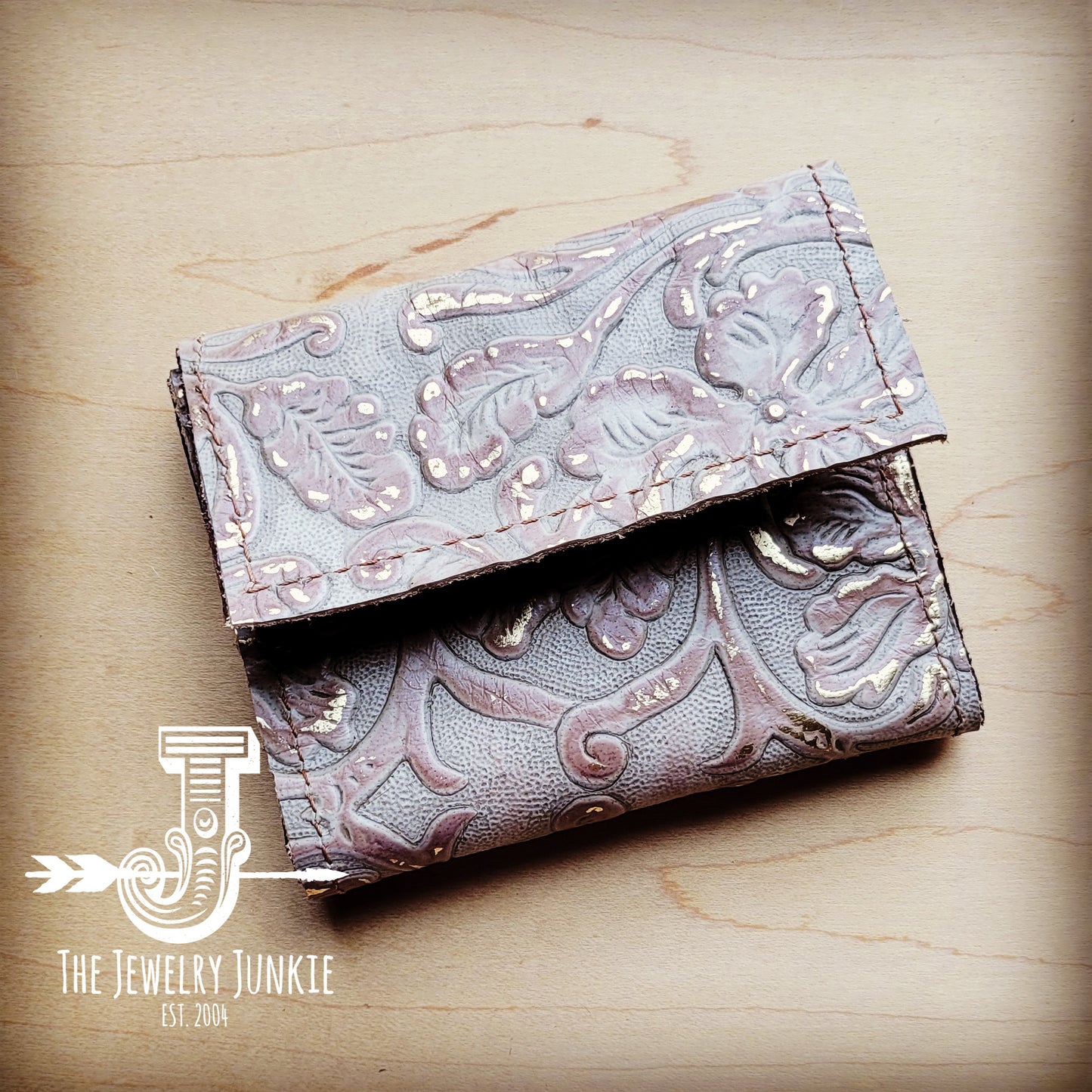 Arizona Tri-Fold Embossed Leather Wallet-Gilded Cowboy 302y