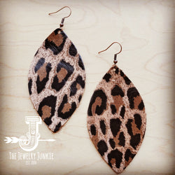 Leather Oval Earring-Leopard Suede 209x