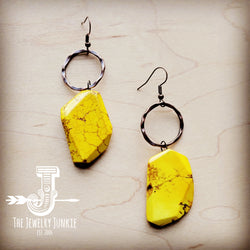 *Yellow Turquoise Chunky Earrings 211v