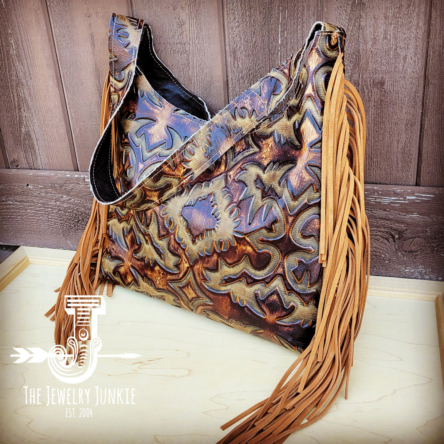 *Montana Leather Hobo Handbag in Brown Laredo 508e
