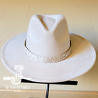 Oyster Paisley Embossed Leather Hat Band
