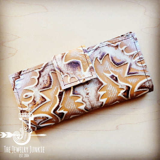 *Embossed Leather Wallet-Sienna Laredo with Snap 302h