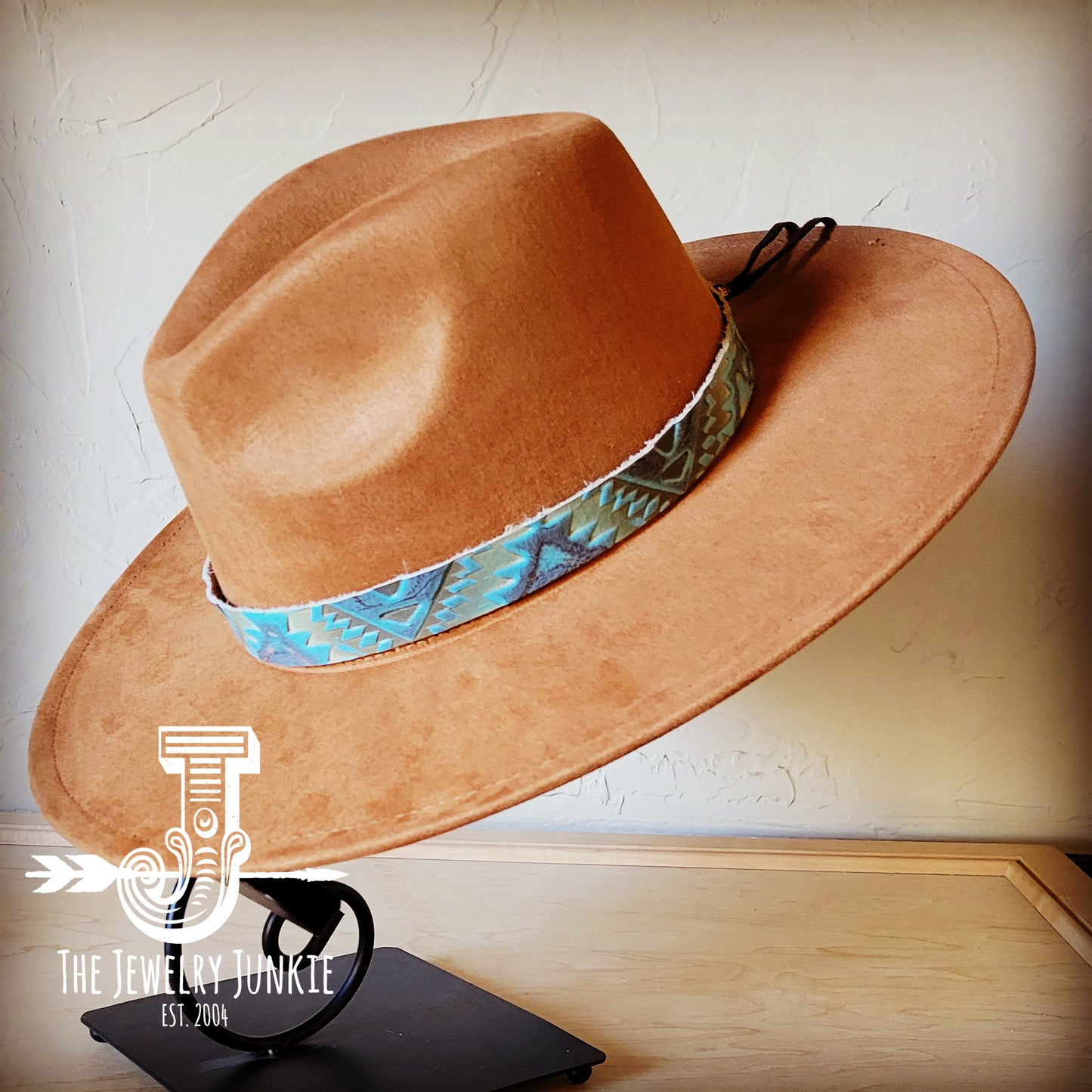 *Aztec Cyan Embossed Leather Hat Band Only 951k