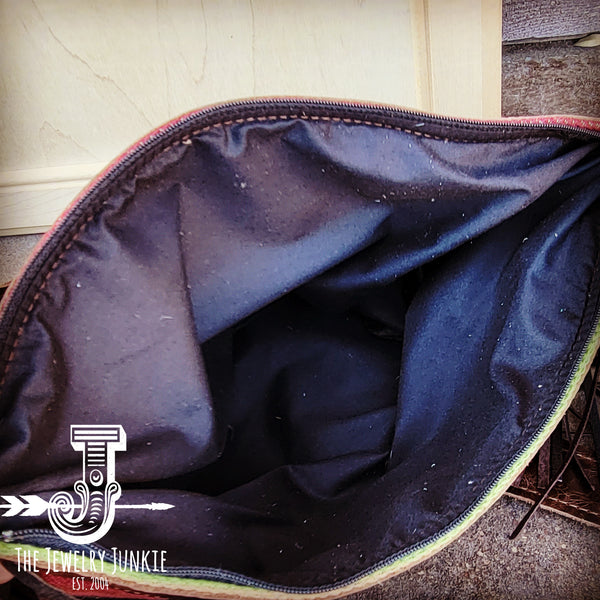 Dark Metallic Hair on Hide Clutch Handbag w/ Leather Fringe 507L