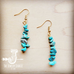 *Turquoise Chip Dangle Earrings 211w