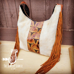*Montana Leather Hobo Handbag Hair-on-Hide w/ Steer Accent 510d