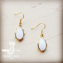 *Genuine Moonstone Teardrop Earrings 211q