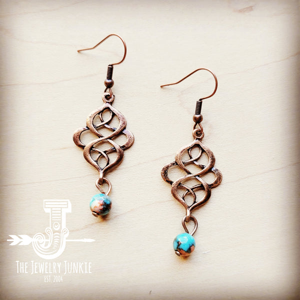 *Multi-Colored Jade Scroll Drop Earrings 211i
