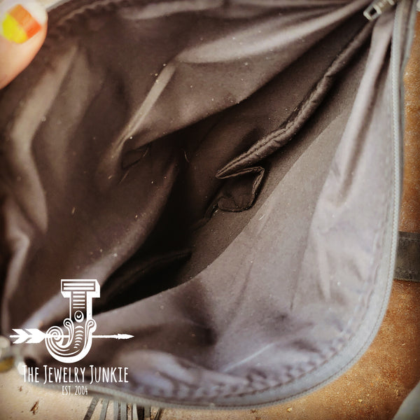 Black & White Handbag Hair-on-Hide Flap and Triple Turquoise 510m