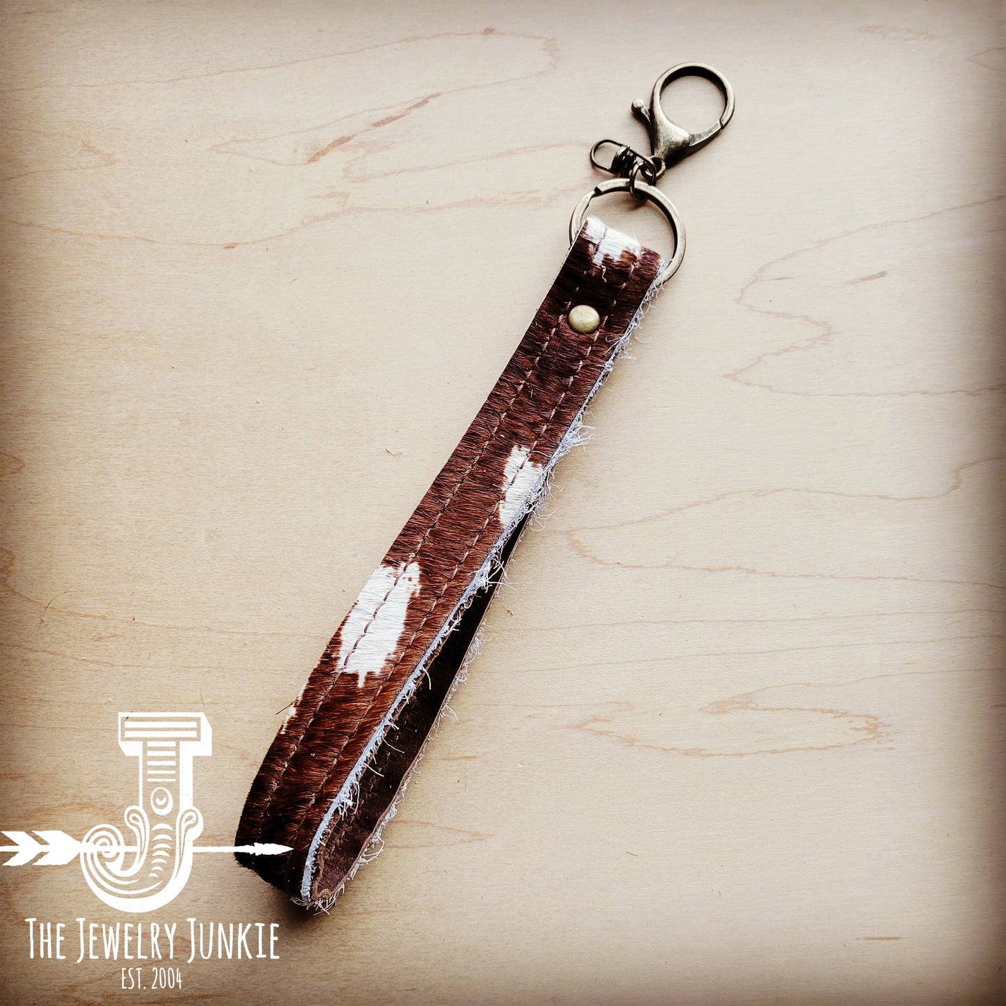 *Hair-on-Hide Leather Key Chain Strap Axis Hide 702i